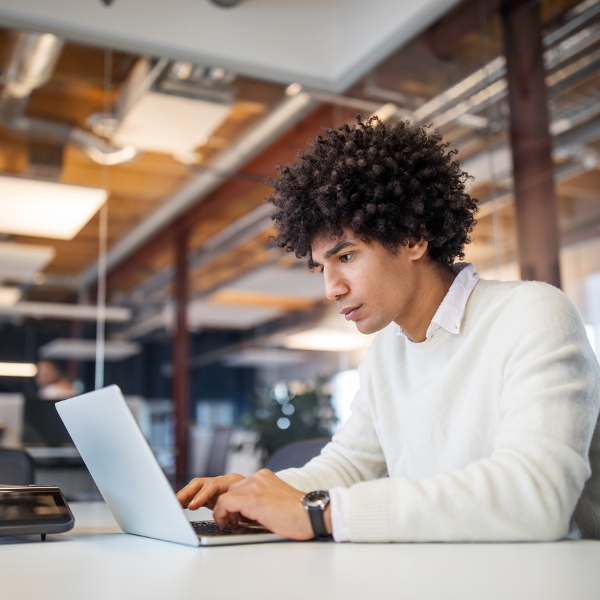 Men looking at laptop